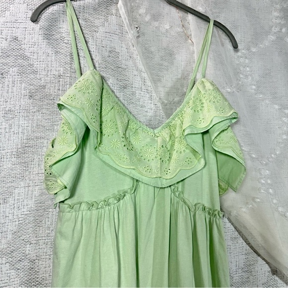 NWT Zara Mint green eyelet maxi dress size M - Picture 6 of 10